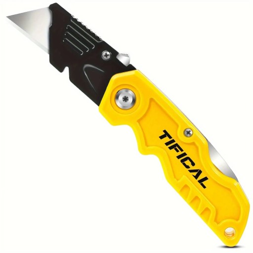 Coltello da lavoro pieghevole colorato con lama intercambiabile Corpo in metallo Blocco di sicurezza Taglio preciso Coltello universale per pacchi e cartoni