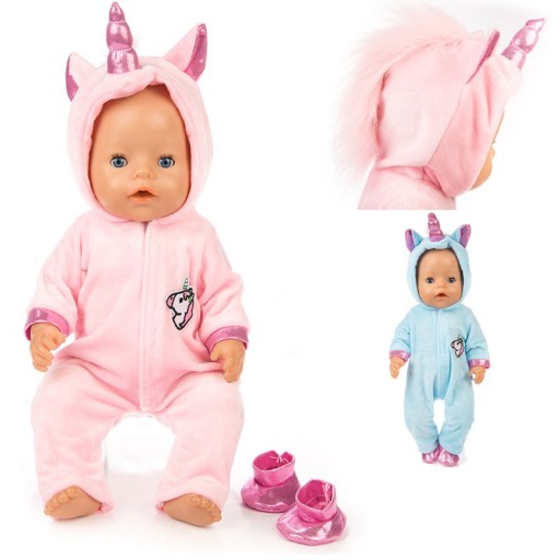 Combinaison avec un licorne pour poupée
