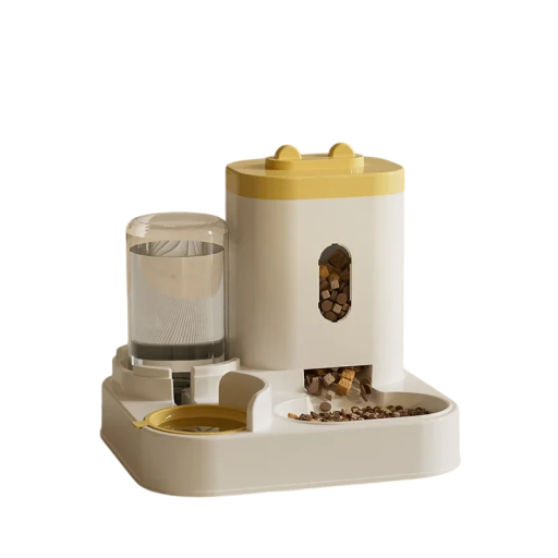 Comedero automático para gatos con dispensador de agua de 2 l Dos depósitos Cuenco de acero inoxidable Gran capacidad de alimentación y bebida Fácil mantenimiento Base estable