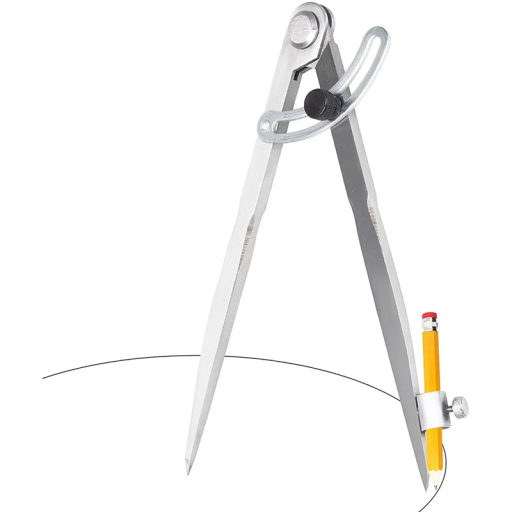 Compás para carpintería de 30 cm de acero al carbono con ángulo de pata ajustable y portalápices para marcado y medición de carpintería
