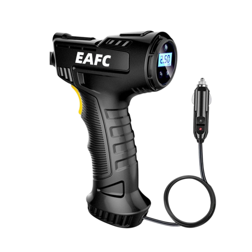 Compresor de aer electric portabil de 120W, 13,2 x 5,3 x 20,3 cm, pompă de anvelope auto, umflator digital pentru cablu, motor de cupru ABS