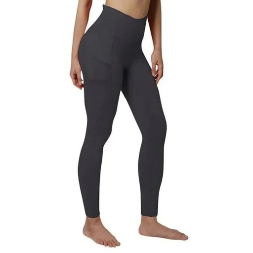 Compressielegging voor dames met hoge taille en zak Elastische sportlegging voor yoga en oefeningen Vormgevende broek voor dames