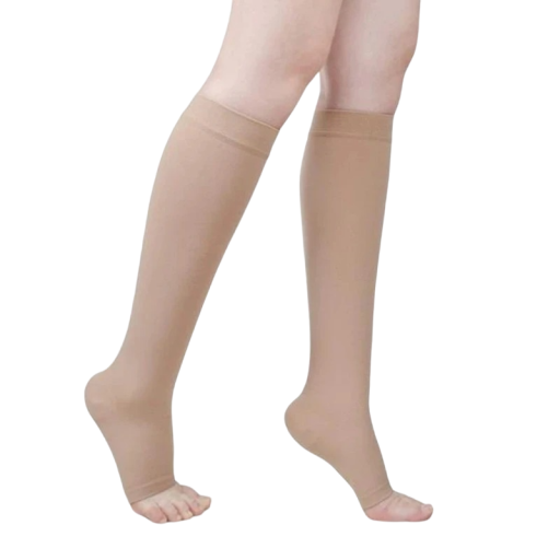 Compression Stockings for Varicose Veins Medical Calf Compression Stockings Elastic Stockings with Open Toe Suitable for Travel
