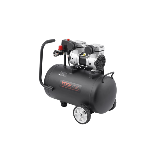 Compressore d'aria portatile senza olio 650 W 1 HP serbatoio 30 L pressione 125 PSI acciaio nero 560 x 360 x 580 mm per auto e officina