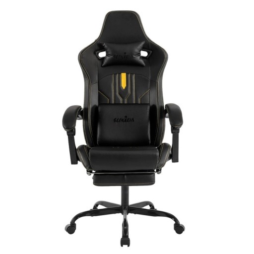 Computer Chair with Footrest and Headrest, Dimensions 122.7x54.1 cm, Metal Frame, Load Capacity 150 kg, Rotatable Office Chair for PC