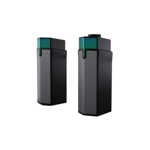 Computer Soundbar 2 pcs Bluetooth USB Power RGB Lighting Combineable and Detachable Horizontally and Vertically 6.9 x 8.9 x 20.1 cm for PC