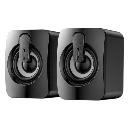 Computerspeakers HiFi stereo geluid USB kabel met microfoon 2.0 zwart voor desktopcomputers laptops en monitors voor werk en spel