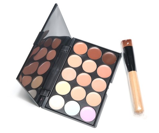 Concealer-palette med makeupbørste
