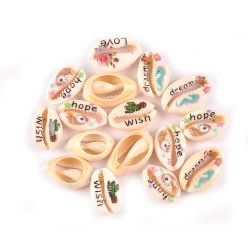 Conchiglie naturali con scritta 10 pz