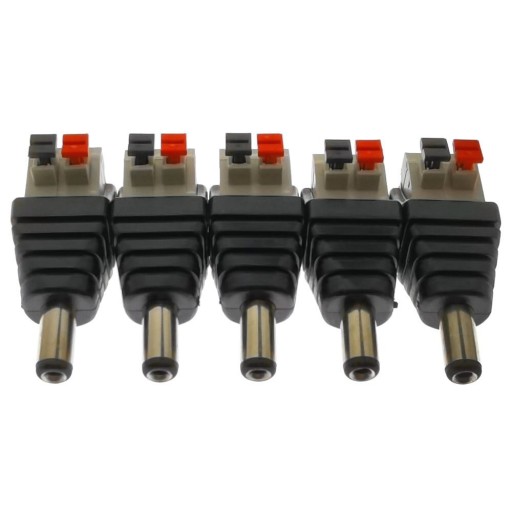 Conector DC 2.1 x 5.5 mm macho 5 unid