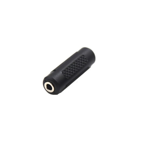 Conector jack de 3,5 mm hembra a hembra para alargar el cable de auriculares y conectar cables de audio Conectores en ambos extremos Negro