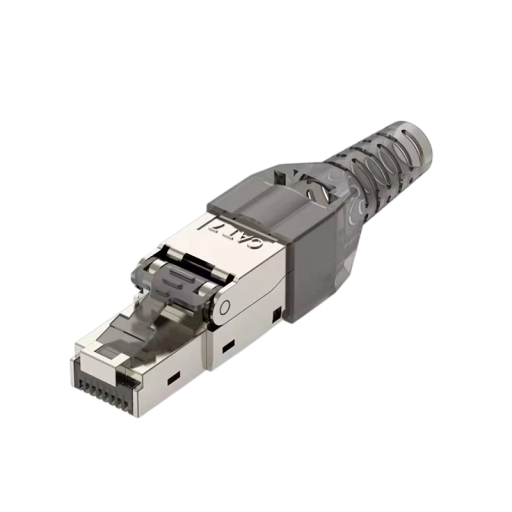 Conector RJ45 CAT7 blindado 40Gbps 2000MHz para 22–24AWG metálico plateado reutilizable ethernet LAN terminación de cable