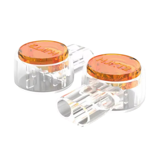 Conectori K2 UY2 100 bucăți cu lamă dublă 0,4–0,9 mm contact din cupru transparent portocaliu pentru conectarea cablurilor