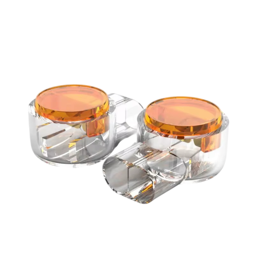Conectori Krimpovací K1 UY1 100 bucati cu cuplaj cu crestături 0,4–0,7 mm contact din cupru transparent portocalie pentru conexiunea firelor