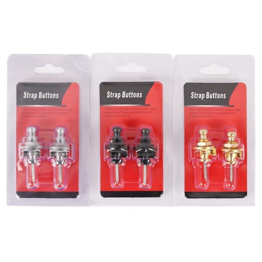Conjunto 2 pcs fecho metálico para correia de guitarra Afixação segura da correia Fivela metálica universal para guitarras elétricas e acústicas