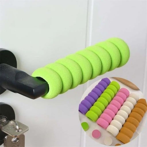 Conjunto 2 pcs Protetor de espuma para maçaneta de porta 13,5 cm abertura 2 cm Cobertura espiral contra impactos, ruído e frio Protetor macio