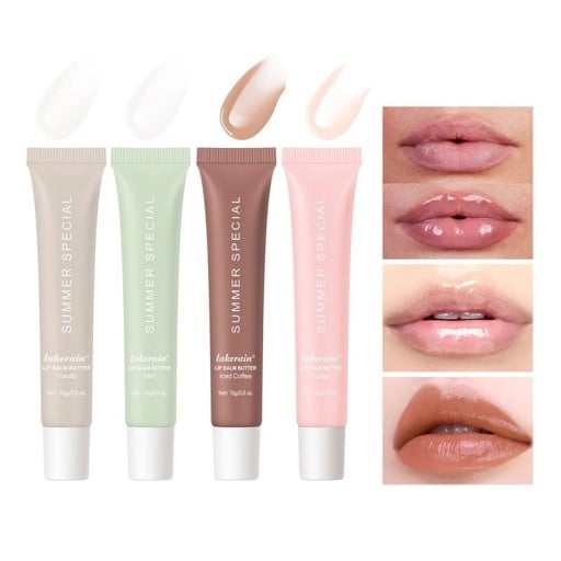 Conjunto 4x bálsamo labial de verão brilhante 15 g Hidratação e proteção dos lábios Cuidado de verão para os lábios Brilho e nutrição para lábios