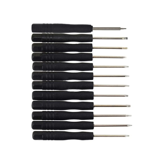 Conjunto de 12 pcs de mini chaves de fenda para reparação de telemóveis Ferramentas precisas para trabalho delicado Vários tipos de pontas Chave de fenda 82 mm