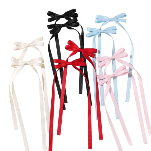 Conjunto de 2 ganchos de cabelo com laço duplo Sponas elegantes com laço Acessório de cabelo estiloso Para raparigas Mulheres Penteado da moda Fixação suave e firme