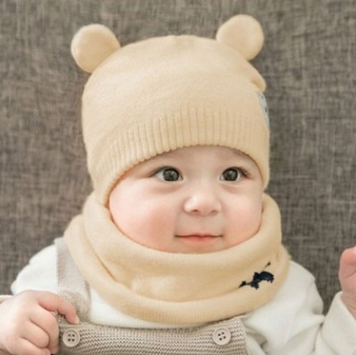 Conjunto de 2 gorros y pañuelos infantiles