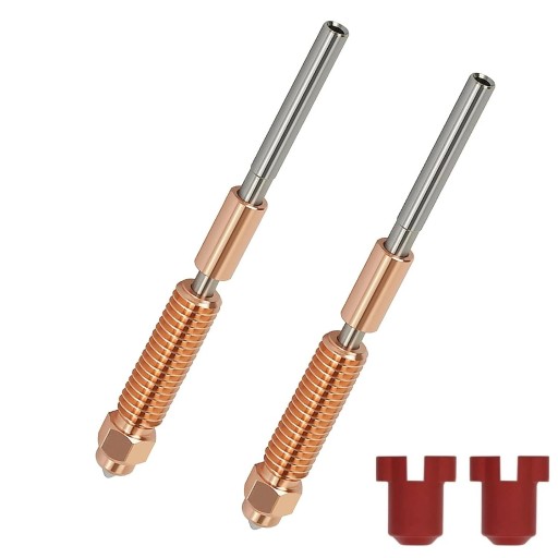 Conjunto de 2 pcs bicos 0,6 mm para K1C e Ender 3 V3 Tri-metal integrado bico de alto fluxo com troca rápida