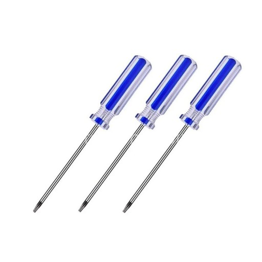 Conjunto de 3 chaves de fenda Torx T8 T9 T10 com ponta magnética e pega antiderrapante para reparações de eletrónica e pequenos aparelhos