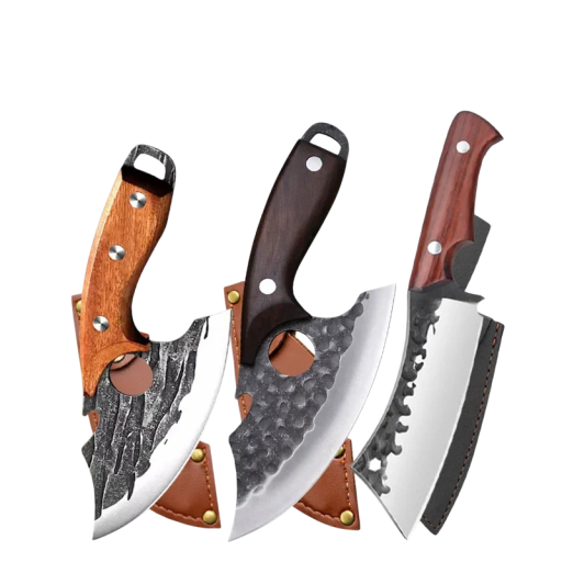 Conjunto de 3 facas de desossa em aço inoxidável 192x125x72 mm e 220x110x110 mm Cortadores de carne Facas de cozinha para fruta Processamento de carne e culinária