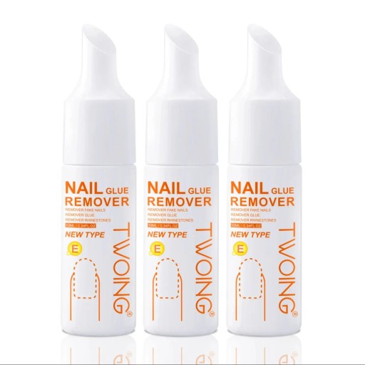 Conjunto de 3 frascos de removedor de cola para unhas para fácil remoção de unhas artificiais, acrílico e strass