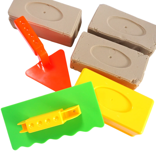 Conjunto de 3 peças de brinquedos de praia para areia Pá Moldes Espátula com rede Brinquedos para fora Equipamento de praia para crianças Diversão de verão