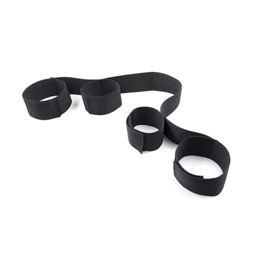 Conjunto de 4 algemas numa única correia têxtil para mãos e pés, fecho de velcro ajustável, fixação segura e confortável, embalagem discreta