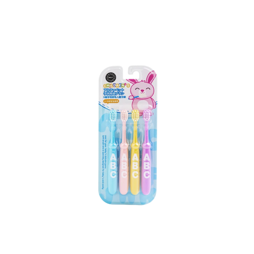 Conjunto de 4 escovas de dentes infantis com cerdas macias Proteção das gengivas para idades entre 6-12 anos Cabo ergonómico PP TPR 135x14,8mm