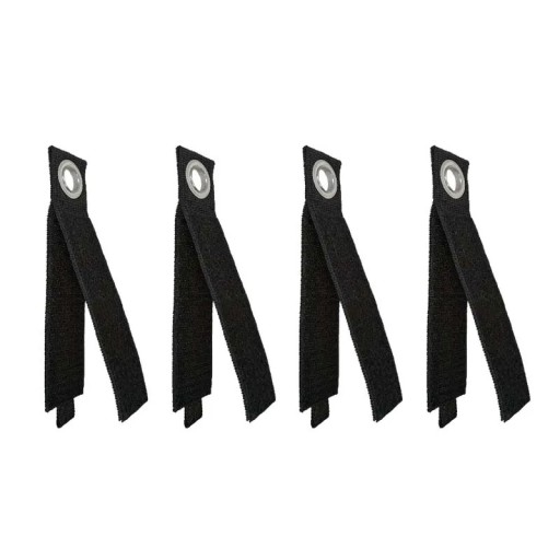 Conjunto de 4 peças de correias com olho de metal 25 cm suportes resistentes para cabos, mangueiras e ferramentas organizador ajustável para oficina