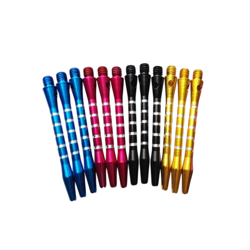 Conjunto de 6 pcs de pontas de alumínio para dardos 5,2 cm hastes metálicas médias com rosca de 4,5 mm várias cores acessórios para dardos liga resistente