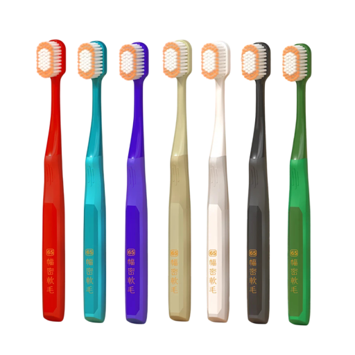 Conjunto de 7 escovas de dentes multicoloridas com cerdas macias Cabeça removível Escova manual pareada para uso doméstico 19x2,5x1,5cm