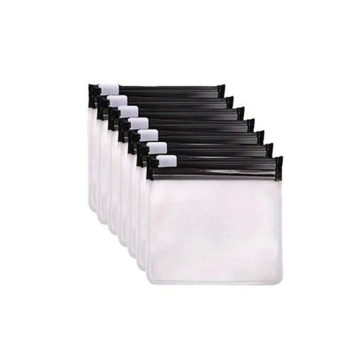 Conjunto de 7 sacos para medicamentos 7,5 x 7,5 cm Sacos zip transparentes Sacos reutilizáveis Organizador de viagem Embalagem plástica