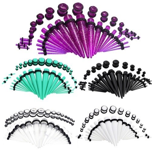 Conjunto de alargadores e plugs retos - 36 pcs