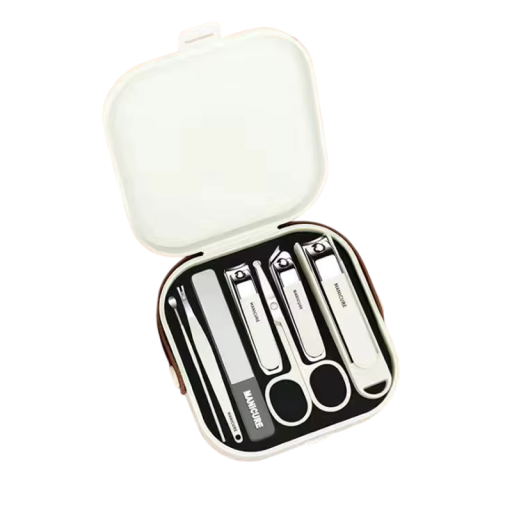 Conjunto de alicates de unhas de manicure 7 pcs Tesouras para unhas e cutículas Lima Aparador 11 x 11 x 3 cm