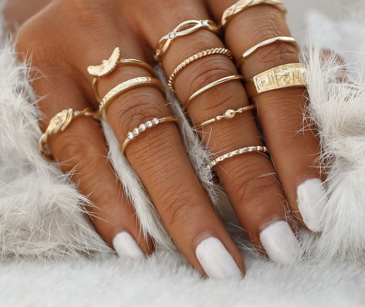 Conjunto de anéis de senhora - 12 pcs