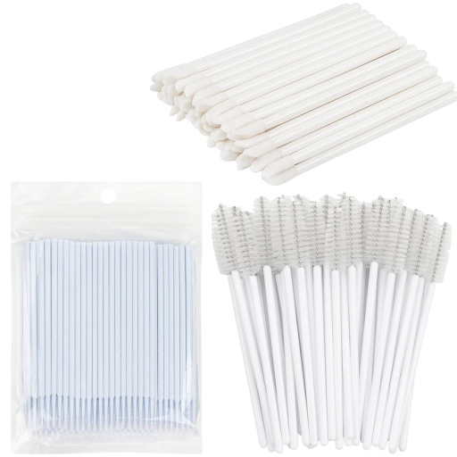 Conjunto de aplicadores de pestanas Conjunto de escovas para aplicação de pestanas falsas Pincéis especiais para extensão de pestanas 200 pcs