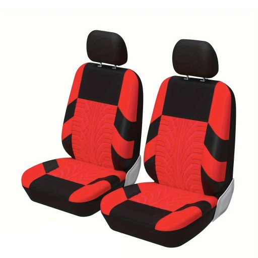 Conjunto de capas de assento para bancos da frente 2 pcs Design de impressão de pneu Capas protetoras para bancos de automóveis Poliéster Padrão estiloso Fácil manutenção Compatível com airbag