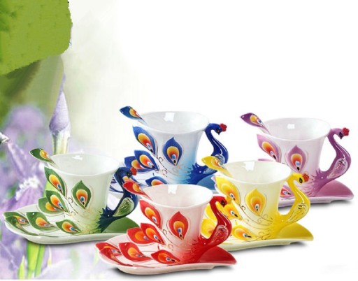 Conjunto de chá pavão 3 pcs