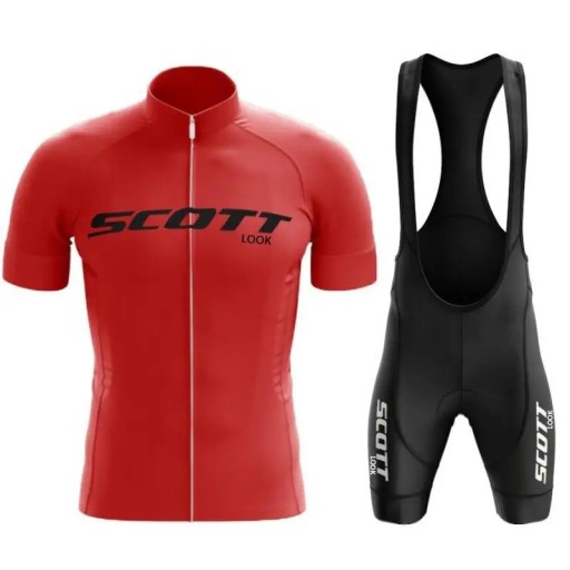 Conjunto de ciclismo para hombre – maillot de manga corta con cremallera y pantalones cortos con tirantes, terciopelo y elastano, para ciclismo y deporte