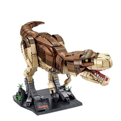 Conjunto de construção dinossauro Tyrannosaurus Rex 1813 peças 70x21x24 cm Modelo dobrável Mundo Jurássico Conjunto criativo para crianças