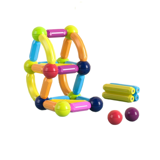 Conjunto de construção magnética com caixa 33 pcs