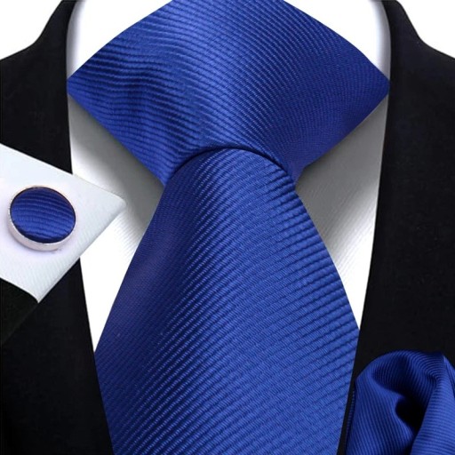 Conjunto de corbata, pañuelo y gemelos lisos 148 x 7,5 cm Elegante conjunto masculino para bodas, eventos formales y reuniones de empresa.