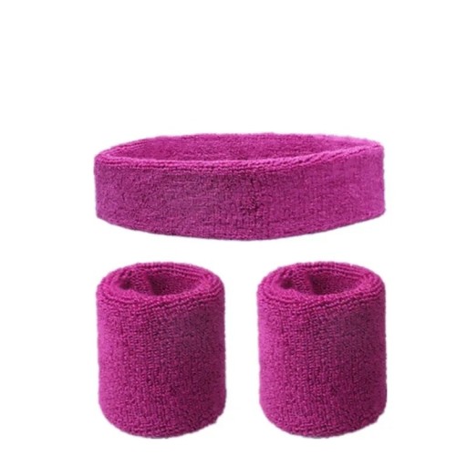 Conjunto de diadema deportiva y dos muñequeras Diseño de algodón colorido Material absorbente para deportes, running, ciclismo y juegos de pelota