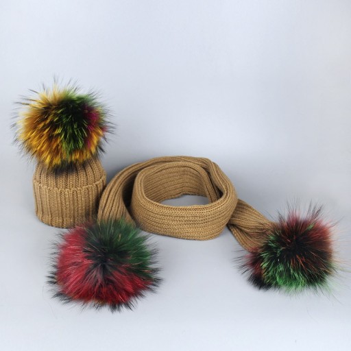 Conjunto de gorro y bufanda de invierno para mujer