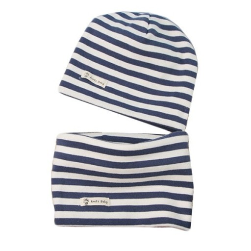 Conjunto de gorro y bufanda de rayas para niños