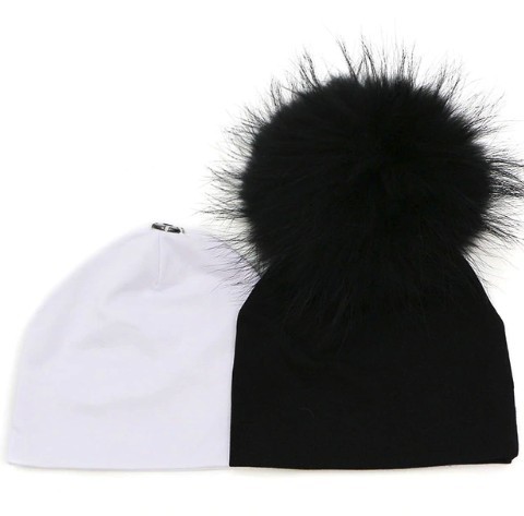 Conjunto de gorros de algodão para crianças - 2 unidades J3422