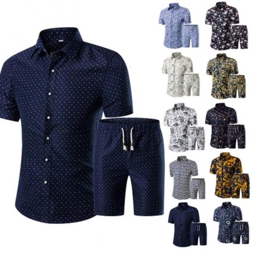 Conjunto de moda para hombre - Camisa y pantalones cortos J3370
